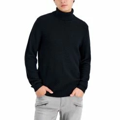 Cheap โญ INC International Concepts Men's Axel Turtleneck Sweater, Created For Macy's Deep Black ๐งจ