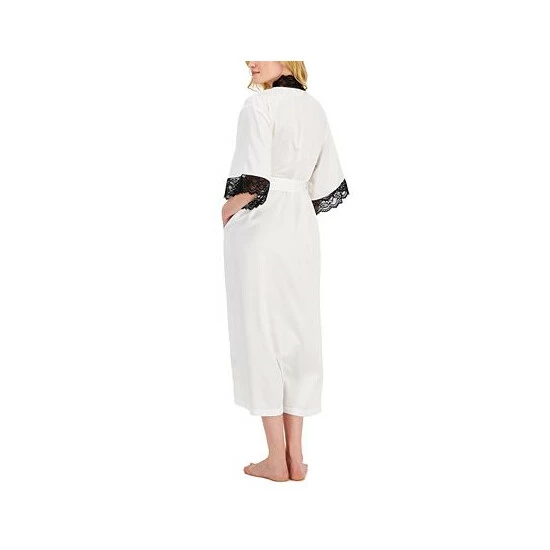 Cheapest โ INC International Concepts ๐ฉ Women's Lace Trim Long Wrap Robe, Created For Macy's Washed White ๐งจ 4 Cheapest โ INC International Concepts ๐ฉ Women's Lace Trim Long Wrap Robe, Created For Macy's Washed White ๐งจ - Image 2