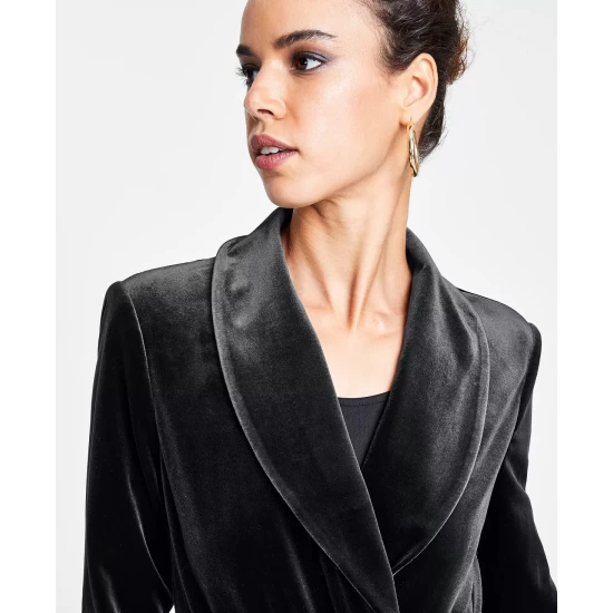 Hot Sale ๐ INC International Concepts Velvet Wrap Blazer, Created For Macy's Royal Velvet W โจ 3 Hot Sale ๐ INC International Concepts Velvet Wrap Blazer, Created For Macy's Royal Velvet W โจ