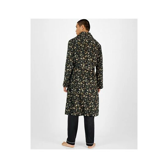 Discount 🥰 INC International Concepts I.N.C. International Concepts® Men's Floral-Print Robe, Created For Macy's Black/green 🎉 4 Discount 🥰 INC International Concepts I.N.C. International Concepts® Men's Floral-Print Robe, Created For Macy's Black/green 🎉 - Image 2