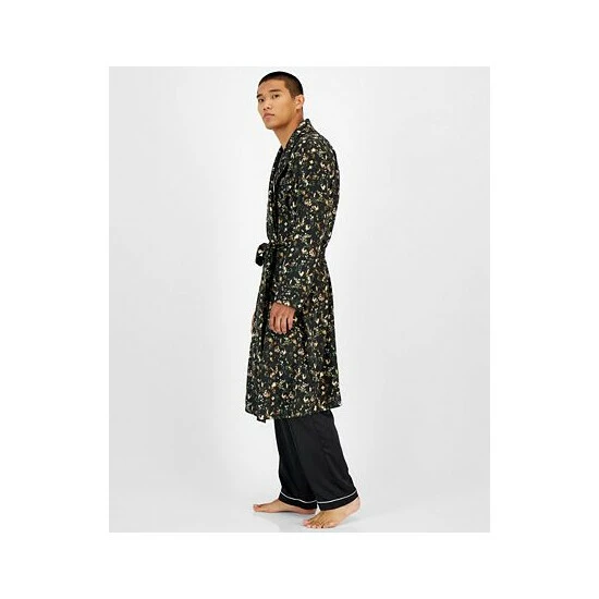 Discount 🥰 INC International Concepts I.N.C. International Concepts® Men's Floral-Print Robe, Created For Macy's Black/green 🎉 5 Discount 🥰 INC International Concepts I.N.C. International Concepts® Men's Floral-Print Robe, Created For Macy's Black/green 🎉 - Image 3