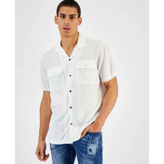 Coupon โค๏ธ INC International Concepts Men's Utility Camp ๐ Shirt, Created For Macy's White Pure ๐ 3 Coupon โค๏ธ INC International Concepts Men's Utility Camp ๐ Shirt, Created For Macy's White Pure ๐