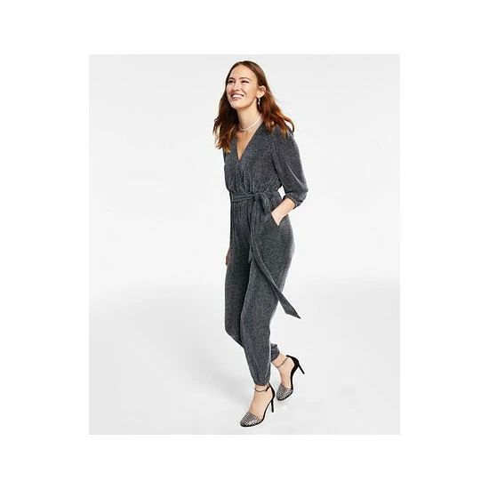 Coupon ✔️ INC International Concepts Metallic Belted Jumpsuit, Created For Macy's Black Lurex 🔥 5 Coupon ✔️ INC International Concepts Metallic Belted Jumpsuit, Created For Macy's Black Lurex 🔥 - Image 3