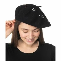 Promo 🔥 INC International Concepts Embellished Beret, Created For Macy's Black 😀 -Inc International Sales unnamed file 3036
