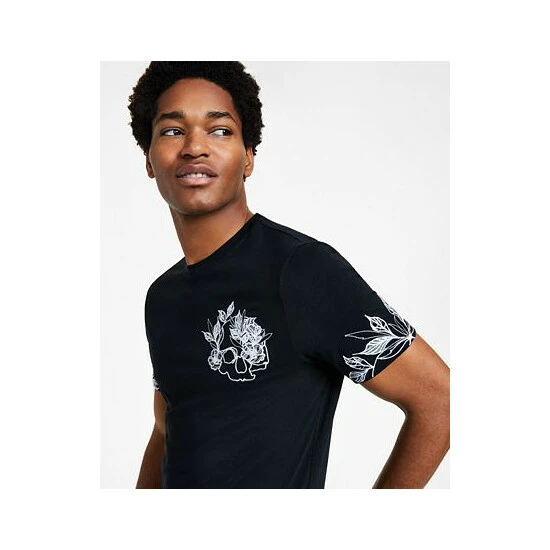 Best Sale 🔔 INC International Concepts Men's Romeo Classic-Fit Short-Sleeve Floral T-Shirt, Created For Macy's Deep Black ✔️ 4 Best Sale 🔔 INC International Concepts Men's Romeo Classic-Fit Short-Sleeve Floral T-Shirt, Created For Macy's Deep Black ✔️ - Image 3