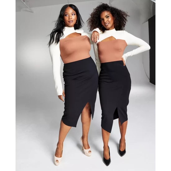 Best Sale 🎉 INC International Concepts Ade Samuel For INC 👩 Women's Color Blocked 👗 Dress, Created For Macy's Deep Black 🌟 8 Best Sale 🎉 INC International Concepts Ade Samuel For INC 👩 Women's Color Blocked 👗 Dress, Created For Macy's Deep Black 🌟 - Image 6