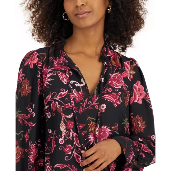 Brand new ๐ฅ INC International Concepts ๐ฉ Women's Floral-Print Tie-Neck Blouse, Created For Macy's Stella Bouquet โค๏ธ 6 Brand new ๐ฅ INC International Concepts ๐ฉ Women's Floral-Print Tie-Neck Blouse, Created For Macy's Stella Bouquet โค๏ธ - Image 4