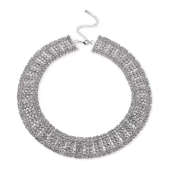 Outlet โ๏ธ INC International Concepts Silver-Tone Crystal Multi-Row Choker Necklace, 12-1/2 + 3 Extender, Created For Macy's ๐ 4 Outlet โ๏ธ INC International Concepts Silver-Tone Crystal Multi-Row Choker Necklace, 12-1/2 + 3 Extender, Created For Macy's ๐ - Image 2