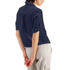 Flash Sale 🔥 INC International Concepts 👩 Women's Linen Twist-Hem Blouse, Created For Macy's Toasted Twine 💯 -Inc International Sales unnamed file 411