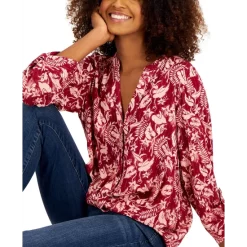 Promo 😉 INC International Concepts 👩 Women's Botanical-Print Button-Up Long-Sleeve 👕 Shirt, Created For Macy's Jungle Cascade A 🎁 -Inc International Sales unnamed file 413