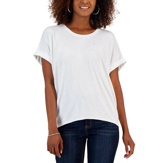 Best Pirce โจ INC International Concepts ๐ฉ Women's Studded Rolled-Sleeve Top, Created For Macy's Heather Belle Grey โค๏ธ 6 Best Pirce โจ INC International Concepts ๐ฉ Women's Studded Rolled-Sleeve Top, Created For Macy's Heather Belle Grey โค๏ธ - Image 4