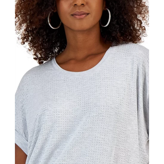 Best Pirce โจ INC International Concepts ๐ฉ Women's Studded Rolled-Sleeve Top, Created For Macy's Heather Belle Grey โค๏ธ 8 Best Pirce โจ INC International Concepts ๐ฉ Women's Studded Rolled-Sleeve Top, Created For Macy's Heather Belle Grey โค๏ธ - Image 6