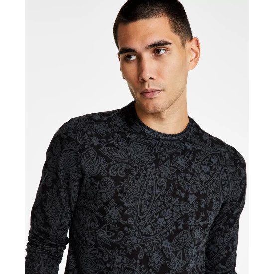 Coupon ๐ INC International Concepts Men's Classic-Fit Paisley Long-Sleeve T-Shirt, Created For Macy's Deep Black ๐ 6 Coupon ๐ INC International Concepts Men's Classic-Fit Paisley Long-Sleeve T-Shirt, Created For Macy's Deep Black ๐ - Image 4