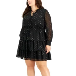 Flash Sale 🔔 INC International Concepts Plus Size Metallic Clip-Dot Tiered 👗 Dress, Created For Macy's Deep Black 🥰 11 Flash Sale 🔔 INC International Concepts Plus Size Metallic Clip-Dot Tiered 👗 Dress, Created For Macy's Deep Black 🥰 -Inc International Sales unnamed file 493