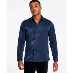 Best deal ❤️ INC International Concepts Men's Regular-Fit Satin 👕 Shirt, Created For Macy's Deep Black 👏 -Inc International Sales unnamed file 496