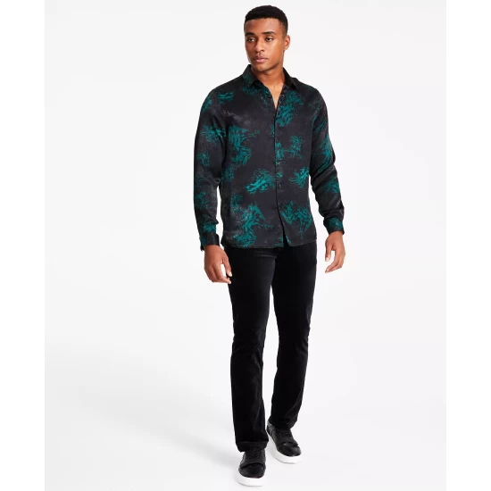 Top 10 😍 INC International Concepts Men's Harold Regular-Fit Abstract-Print 👚 Shirt, Created For Macy's Deep Black ⭐ 6 Top 10 😍 INC International Concepts Men's Harold Regular-Fit Abstract-Print 👚 Shirt, Created For Macy's Deep Black ⭐ - Image 4