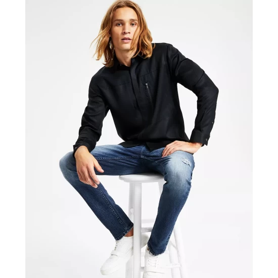 Best deal ๐ INC International Concepts Men's Classic-Fit Long Sleeve Zip-Pocket ๐ Shirt, Created For Macy's Deep Black ๐ฏ 6 Best deal ๐ INC International Concepts Men's Classic-Fit Long Sleeve Zip-Pocket ๐ Shirt, Created For Macy's Deep Black ๐ฏ - Image 4