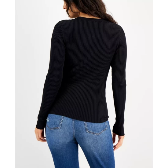 Discount ๐ฅ INC International Concepts ๐ฉ Women's Lace-Up Ribbed Sweater, Created For Macy's Costa Green โ 4 Discount ๐ฅ INC International Concepts ๐ฉ Women's Lace-Up Ribbed Sweater, Created For Macy's Costa Green โ - Image 2