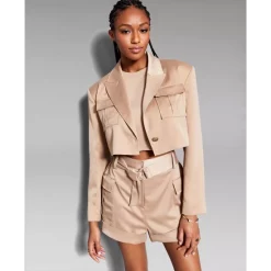 Best Pirce 💯 INC International Concepts 👩 Women's Luxe Embellished Trucker Jacket, Created For Macy's Light Indigo 💯