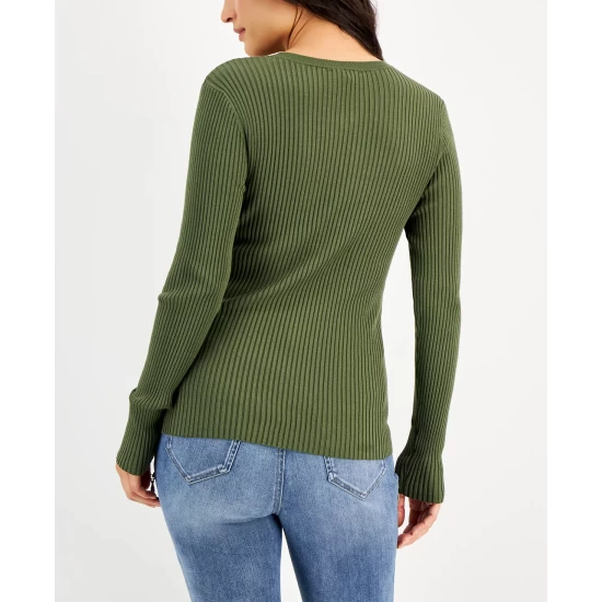 Discount ๐ฅ INC International Concepts ๐ฉ Women's Lace-Up Ribbed Sweater, Created For Macy's Costa Green โ 5 Discount ๐ฅ INC International Concepts ๐ฉ Women's Lace-Up Ribbed Sweater, Created For Macy's Costa Green โ - Image 3