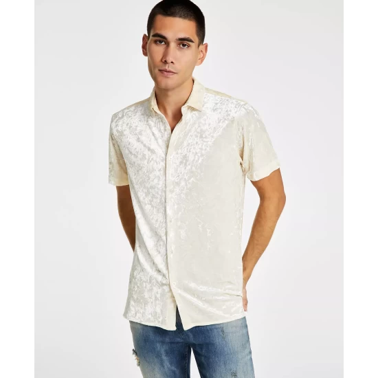 Best deal ๐ฏ INC International Concepts Men's Classic-Fit Crushed Velvet Button-Down ๐ Shirt, Created For Macy's Antique White โค๏ธ 7 Best deal ๐ฏ INC International Concepts Men's Classic-Fit Crushed Velvet Button-Down ๐ Shirt, Created For Macy's Antique White โค๏ธ - Image 5