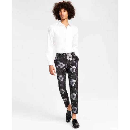 Deals ๐ INC International Concepts Men's Elm Slim-Fit Floral Jacquard Suit Pants, Created For Macy's Deep Black โ 10 Deals ๐ INC International Concepts Men's Elm Slim-Fit Floral Jacquard Suit Pants, Created For Macy's Deep Black โ - Image 8