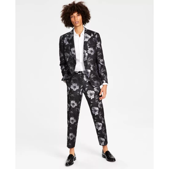Discount ๐ INC International Concepts Men's Elm Slim-Fit Floral Jacquard Suit Jacket, Created For Macy's Deep Black ๐ 6 Discount ๐ INC International Concepts Men's Elm Slim-Fit Floral Jacquard Suit Jacket, Created For Macy's Deep Black ๐ - Image 4