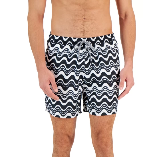 Brand new ❤️ INC International Concepts Men's Wave-Print Swim Shorts, Created For Macy's Navy Bud 🌟 6 Brand new ❤️ INC International Concepts Men's Wave-Print Swim Shorts, Created For Macy's Navy Bud 🌟 - Image 4
