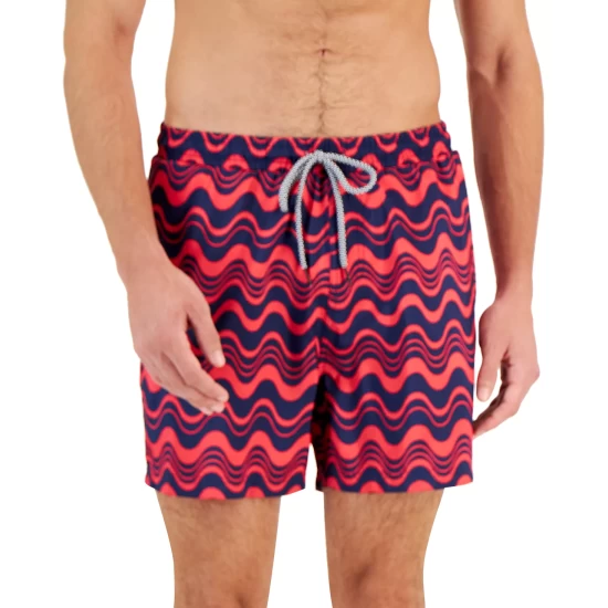 Brand new ❤️ INC International Concepts Men's Wave-Print Swim Shorts, Created For Macy's Navy Bud 🌟 7 Brand new ❤️ INC International Concepts Men's Wave-Print Swim Shorts, Created For Macy's Navy Bud 🌟 - Image 5