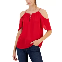 Discount ❤️ INC International Concepts 👩 Women's Cold-Shoulder Chain Halter Top, Created For Macy's Real Red ✨ 10 Discount ❤️ INC International Concepts 👩 Women's Cold-Shoulder Chain Halter Top, Created For Macy's Real Red ✨ -Inc International Sales unnamed file 668