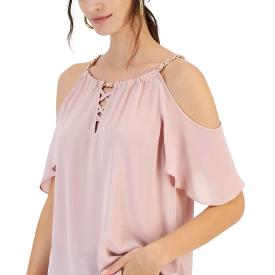 Discount ❤️ INC International Concepts 👩 Women's Cold-Shoulder Chain Halter Top, Created For Macy's Real Red ✨ 7 Discount ❤️ INC International Concepts 👩 Women's Cold-Shoulder Chain Halter Top, Created For Macy's Real Red ✨ - Image 5