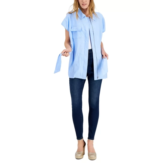 New ๐คฉ INC International Concepts ๐ฉ Women's Belted Zip-Front Jacket, Created For Macy's Dutch Canal ๐ 6 New ๐คฉ INC International Concepts ๐ฉ Women's Belted Zip-Front Jacket, Created For Macy's Dutch Canal ๐ - Image 4