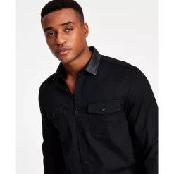 Deals 🎉 INC International Concepts Men's Classic-Fit Solid Button-Down 👕 Shirt With Faux-Leather Collar, Created For Macy's Deep Black 🎁 9 Deals 🎉 INC International Concepts Men's Classic-Fit Solid Button-Down 👕 Shirt With Faux-Leather Collar, Created For Macy's Deep Black 🎁 -Inc International Sales unnamed file 736