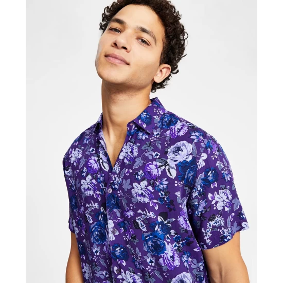 Discount ✔️ INC International Concepts Men's Rosco Classic-Fit Floral-Print Button-Down 👚 Shirt, Created For Macy's Deep Purple 🤩 6 Discount ✔️ INC International Concepts Men's Rosco Classic-Fit Floral-Print Button-Down 👚 Shirt, Created For Macy's Deep Purple 🤩 - Image 4