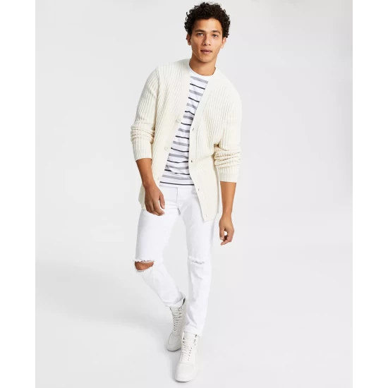 Best deal 🌟 INC International Concepts Men's Twisted Classic-Fit Metallic Ribbed-Knit Cardigan, Created For Macy's Deep Black 🔥 7 Best deal 🌟 INC International Concepts Men's Twisted Classic-Fit Metallic Ribbed-Knit Cardigan, Created For Macy's Deep Black 🔥 - Image 5
