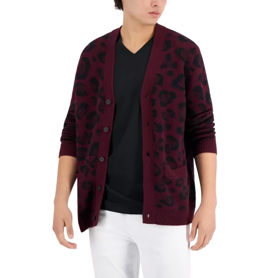 Best Pirce 🔥 INC International Concepts Men's Crosby Cheetah Cardigan, Created For Macy's Deep Black 🔥 7 Best Pirce 🔥 INC International Concepts Men's Crosby Cheetah Cardigan, Created For Macy's Deep Black 🔥 - Image 5