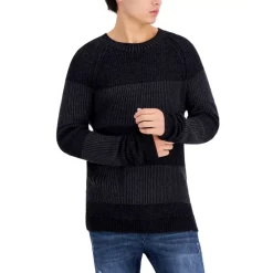 Hot Sale ❤️ INC International Concepts Men's Plaited Crewneck Sweater, Created For Macy's Hthr Onyx 🤩 -Inc International Sales unnamed file 828