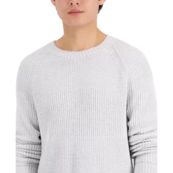 Hot Sale ❤️ INC International Concepts Men's Plaited Crewneck Sweater, Created For Macy's Hthr Onyx 🤩 -Inc International Sales unnamed file 829