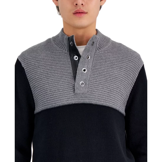 Top 10 😀 INC International Concepts Men's Colorblocked Mock Neck Sweater Created For Macy's Heather Grey ❤️ 6 Top 10 😀 INC International Concepts Men's Colorblocked Mock Neck Sweater Created For Macy's Heather Grey ❤️ - Image 4