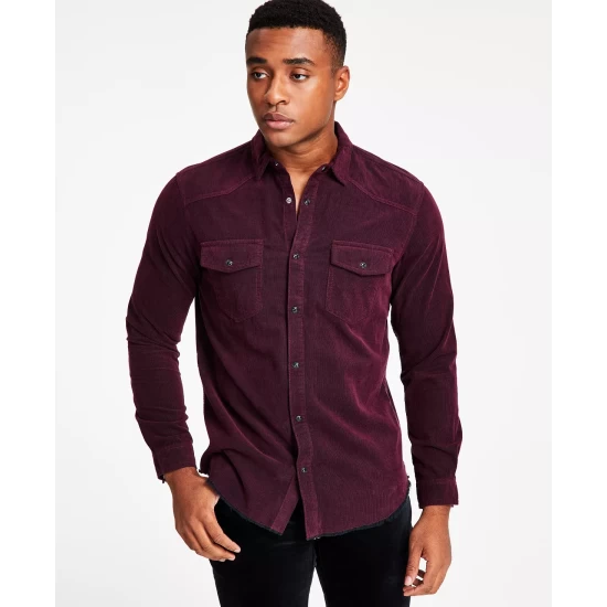 Cheap 💯 INC International Concepts Men's Jonny Regular-Fit Corduroy Western 👕 Shirt, Created For Macy's Deep Black 🎁 8 Cheap 💯 INC International Concepts Men's Jonny Regular-Fit Corduroy Western 👕 Shirt, Created For Macy's Deep Black 🎁 - Image 6