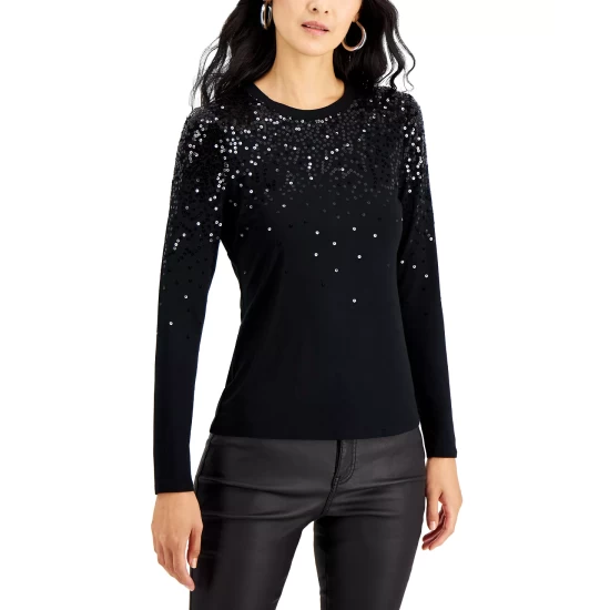 Cheapest ๐ฅ INC International Concepts ๐ฉ Women's Long-Sleeve Sequin Top, Created For Macy's Washed White ๐ 2 Cheapest ๐ฅ INC International Concepts ๐ฉ Women's Long-Sleeve Sequin Top, Created For Macy's Washed White ๐